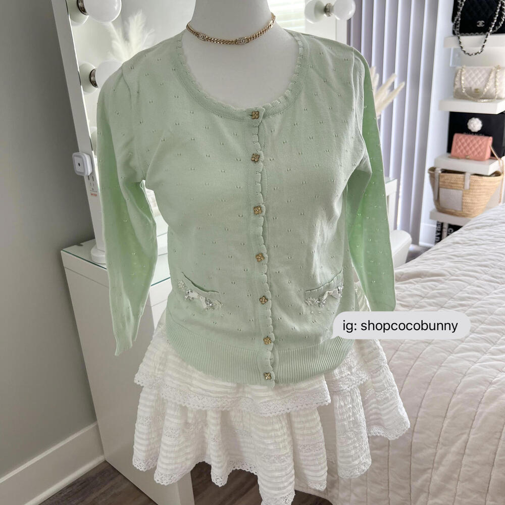japanese brand bow cardigan sweater